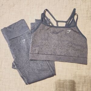 Gymshark Adapt Fleck Seamless Legging and Sports Bra Set XL Evening Blue